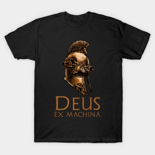 Deus Ex Machina - Steampunk Ancient Greek Warrior Helmet T-Shirt